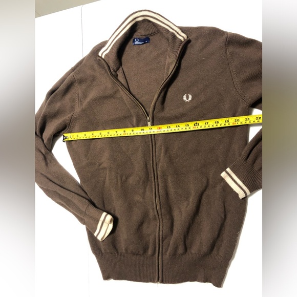 Fred Perry zip brown wool sweater - Picture 4 of 13